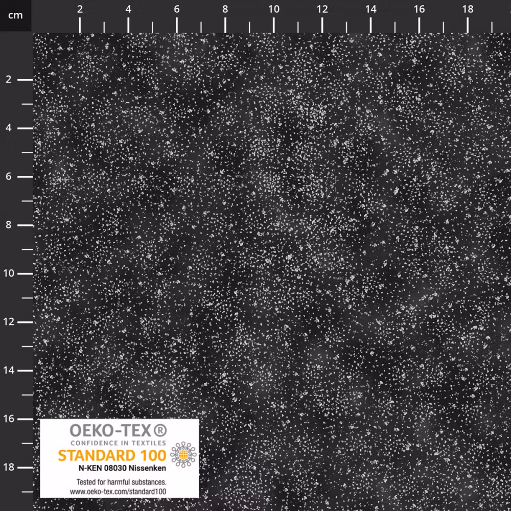 Frosty snowflake- svart med  sølvprikker