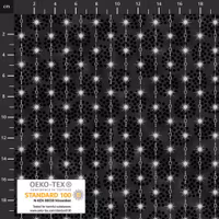 Frosty snowflake- svart med  sølvstjerner og prikker