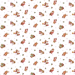 Furry and Bright- hvit med mus i nisseklær