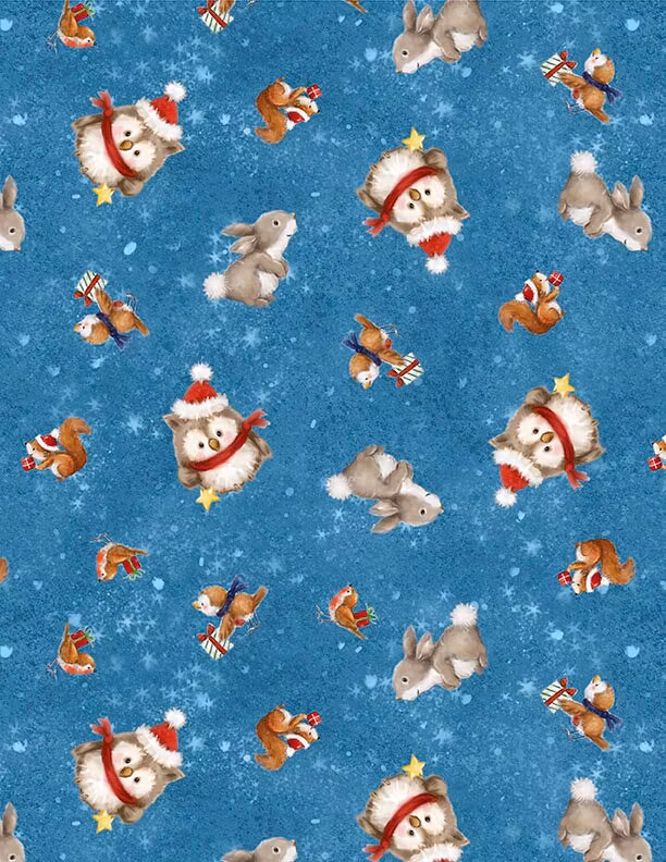 Woodland Gifts-blå med ugle og hare