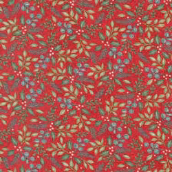 Holidays At Home- rød med grønne blader