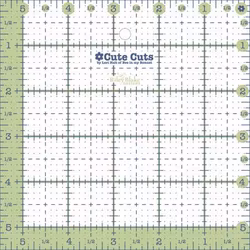 Cute cut grønn -firkant linjal -5,5 x 5,5 inch