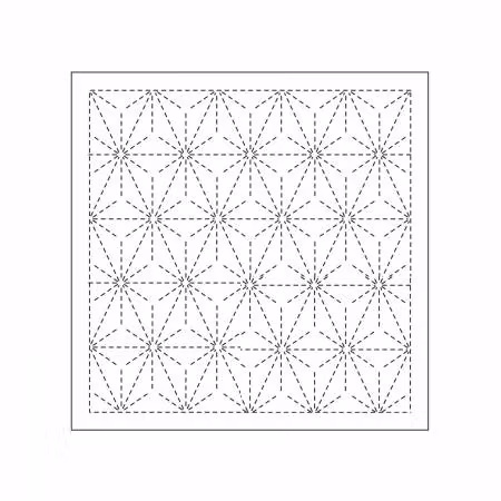 Sashiko sampler Traditional Design Asa-no-ha- Hvit