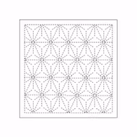 Sashiko sampler Traditional Design Asa-no-ha- Hvit