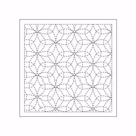 Sashiko sampler Traditional Design Hana-zashi  -hvit