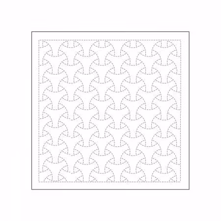 Sashiko sampler Traditional Design Maru-bishamon - Hvit