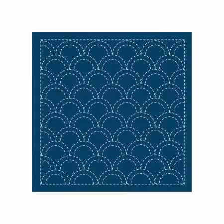 Sashiko sampler Traditional Design Seikaiha- Indigo