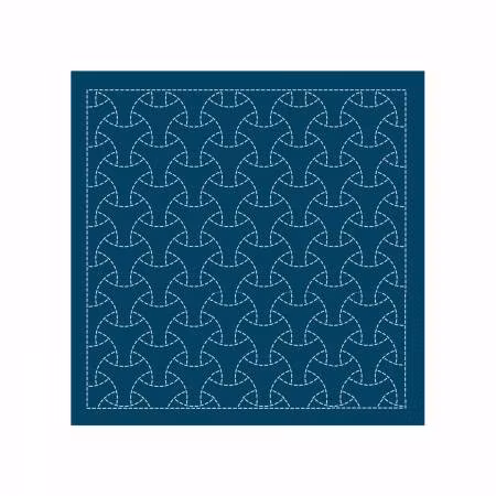 Sashiko sampler Traditional Design Maru-bishamon- Indigo