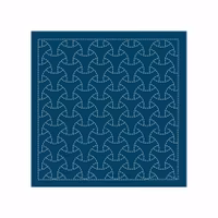 Sashiko sampler Traditional Design Maru-bishamon- Indigo