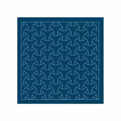 Sashiko sampler Traditional Design Maru-bishamon- Indigo
