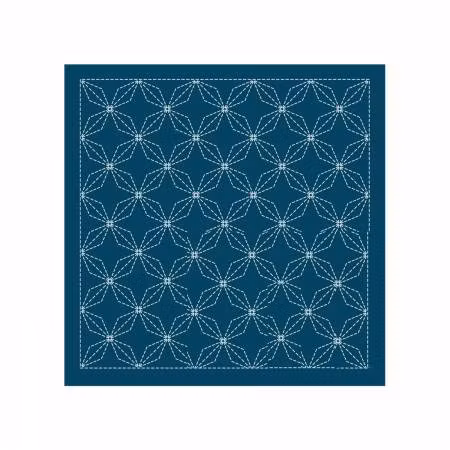 Sashiko sampler Traditional Design Hana-bishi- Indigo