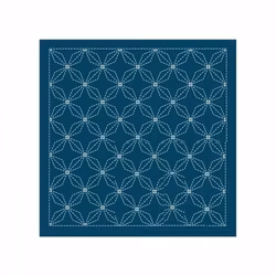 Sashiko sampler Traditional Design Hana-bishi- Indigo