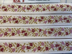 Pyntebånd-26mm-krem med blomster