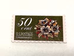 Plastikk Knapp- frimerke 50 cent