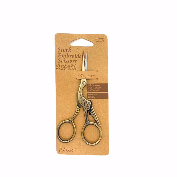 Stork broderi saks- 110 mm-Antikk farget