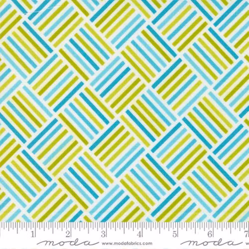 Sweet and Plenty-hvit med grønne/blå striper