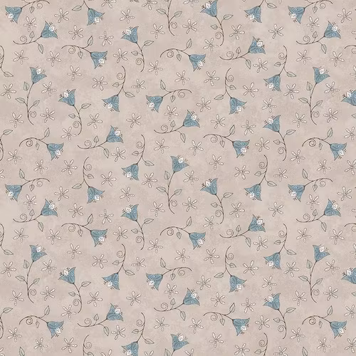 Butterflies and Bloom-gammel rosa med blåklokker