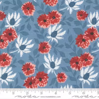 Old Glory-blå med røde og hvite blomster