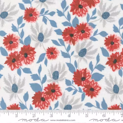 Old Glory-hvit med røde blomster