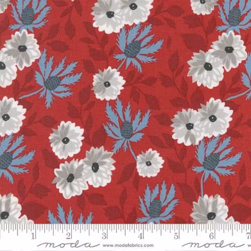 Old Glory-rød med hvite blomster