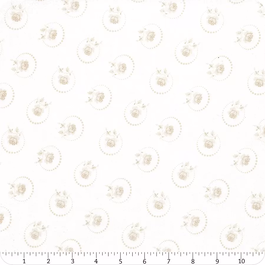 Ridgewood  - hvit med beige roser