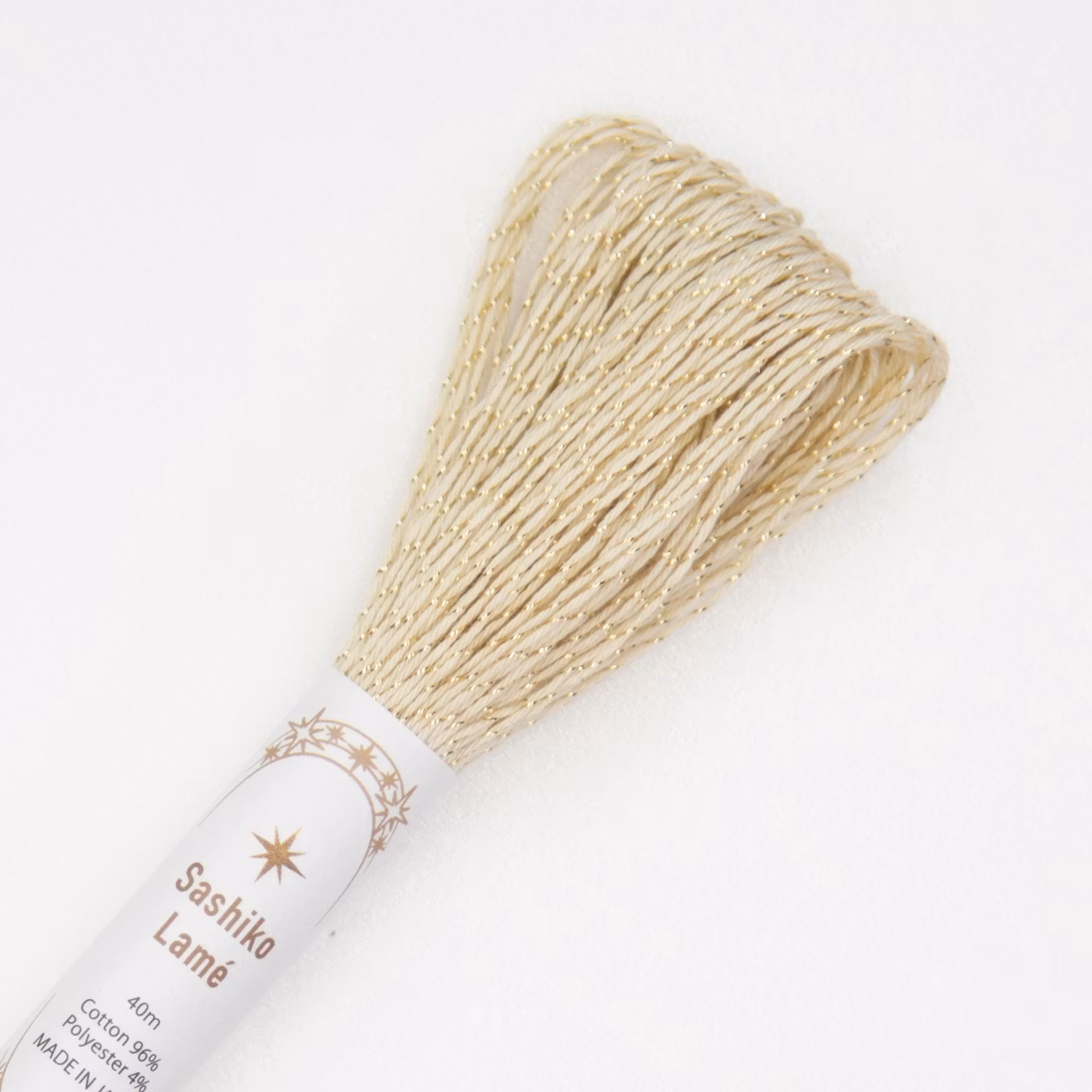 Sashiko Thread 40m - Lame- krem med glitter