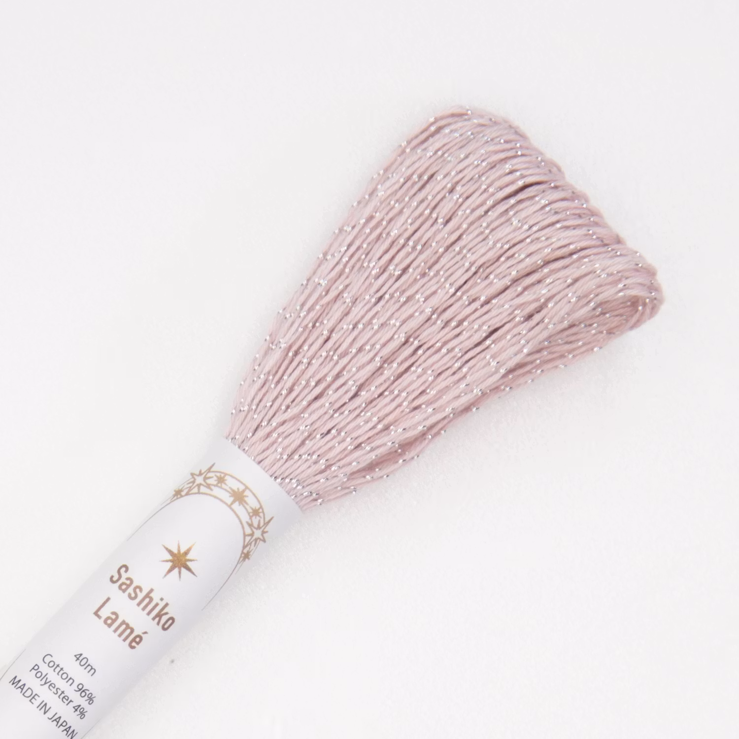 Sashiko Thread 40m - Lame- rosa med glitter