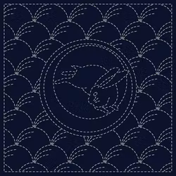 Sashiko Cloth Tsuki-Ni Usagi