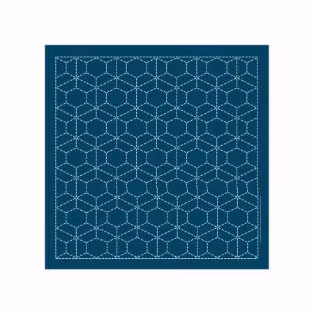 Sashiko sampler Traditional Design Arare-kikko- Indigo