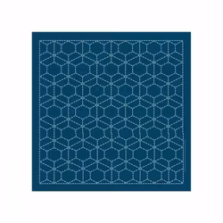 Sashiko sampler Traditional Design Arare-kikko- Indigo