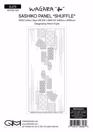 Wagara Sashiko Panel-Shuffle  - Taupe