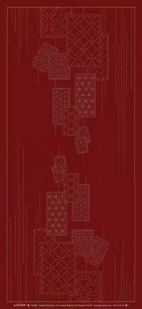 Wagara Sashiko Panel-Shuffle  - rød