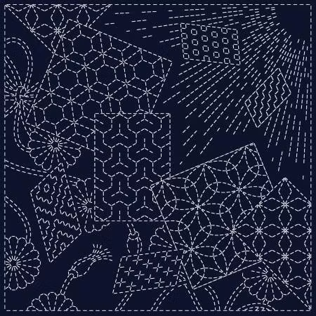 Sashiko Cloth Kaleidoscope-Indigo