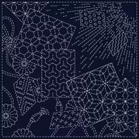 Sashiko Cloth Kaleidoscope-Indigo