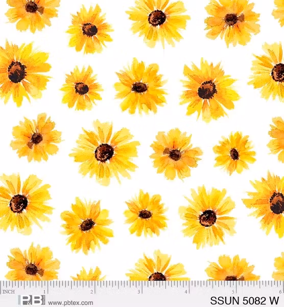 Simply Sunny- hvit med solsikke