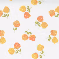 Cozy Up-hvit med gule/orange blomster
