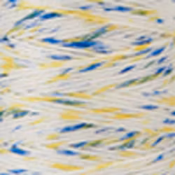 Cosmo Sashiko Thread (flekkete) - hidamari tråd 30m-hvit med blå/gul