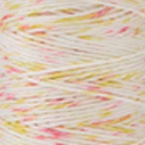 Cosmo Sashiko Thread (flekkete) - hidamari  tråd 30m-hvit med gult/rødt