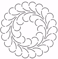 Quilt Stencil Double Feather 8in x 8in