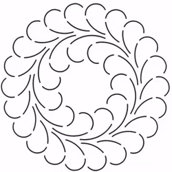 Quilt Stencil Double Feather 8in x 8in
