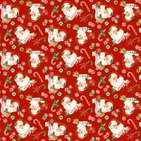 Peppermint Candy - rød med julenisse