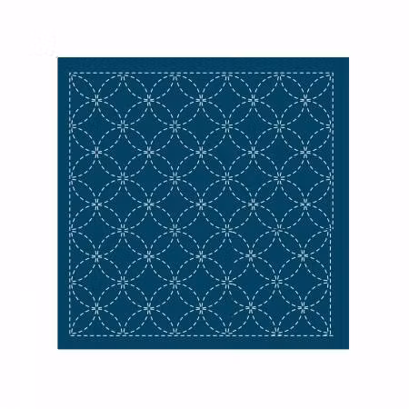 Sashiko sampler Traditional Design Shippo-tsunagi -Navy