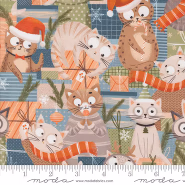 Moda-Purrfect Christmas Multi farget