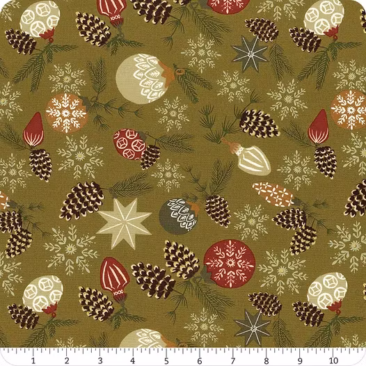 Moda-Old World Yuletide -Pickle Branch and Baubles Metallic