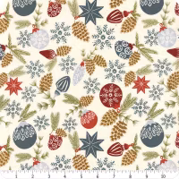 Moda-Old World Yuletide -Eggshell Branch and Baubles Metallic