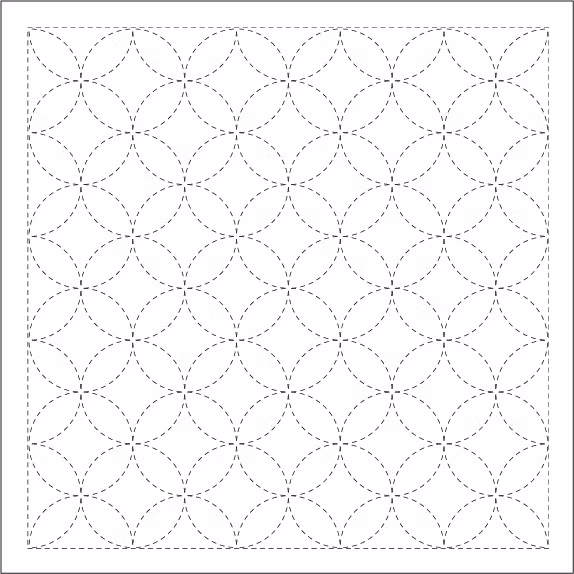 DARUMA Sashiko Cloth- Shippo Tsunagi