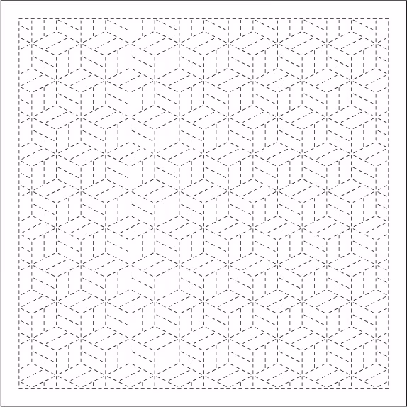 DARUMA Sashiko Cloth- Yosegi hvit