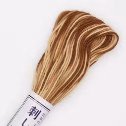 Olympus Sashiko tråd 20m-flerfarget brun/krem