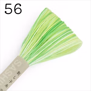 Olympus Sashiko tråd 20m-flerfarget lys grønn/gul