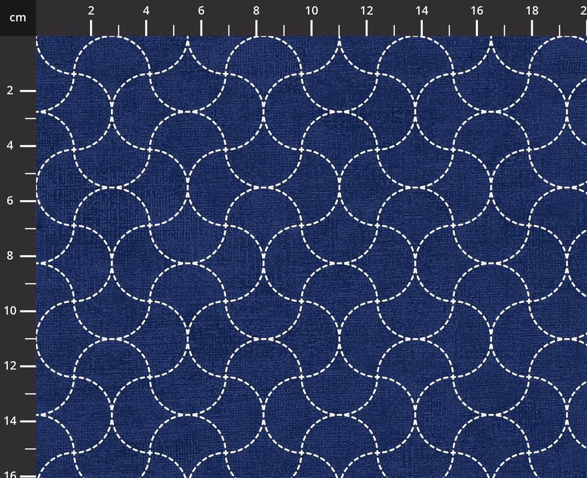 Emi Yuki-Blå sashiko diagonal bølge